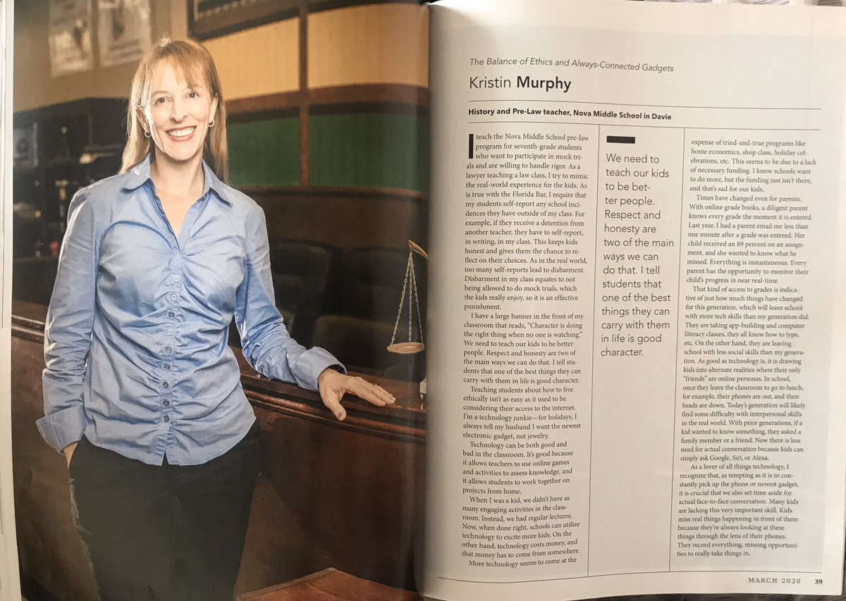 MrsK_Murphy's tweet photo. Thanks, Gold Coast! Iโm honored. ๐#goldcoastmagazine #teacherlife #teacher #students #prelaw #mrsmurphyslaw https://t.co/1co8Y0w5RU