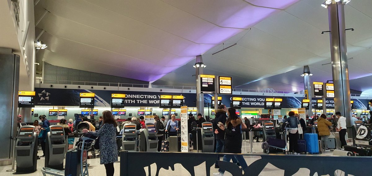 TriangleTravel's tweet photo. And we're off!! Our next big #TriangleTour is underway!! Its business as usual at @HeathrowAirport #T2 and our group is excited! #Thailand #Vietnam and #Cambodia with a #Mekong #cruise here we come! #KeepCalmAndTravel #TeamTriangle https://t.co/q5SOZEqp1m