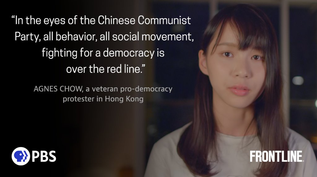 frontlinepbs's tweet image. FRONTLINE goes inside the battle for Hong Kong, following five protesters through the most intense clashes over several months of pro-democracy protests. to.pbs.org/2vCPFEe