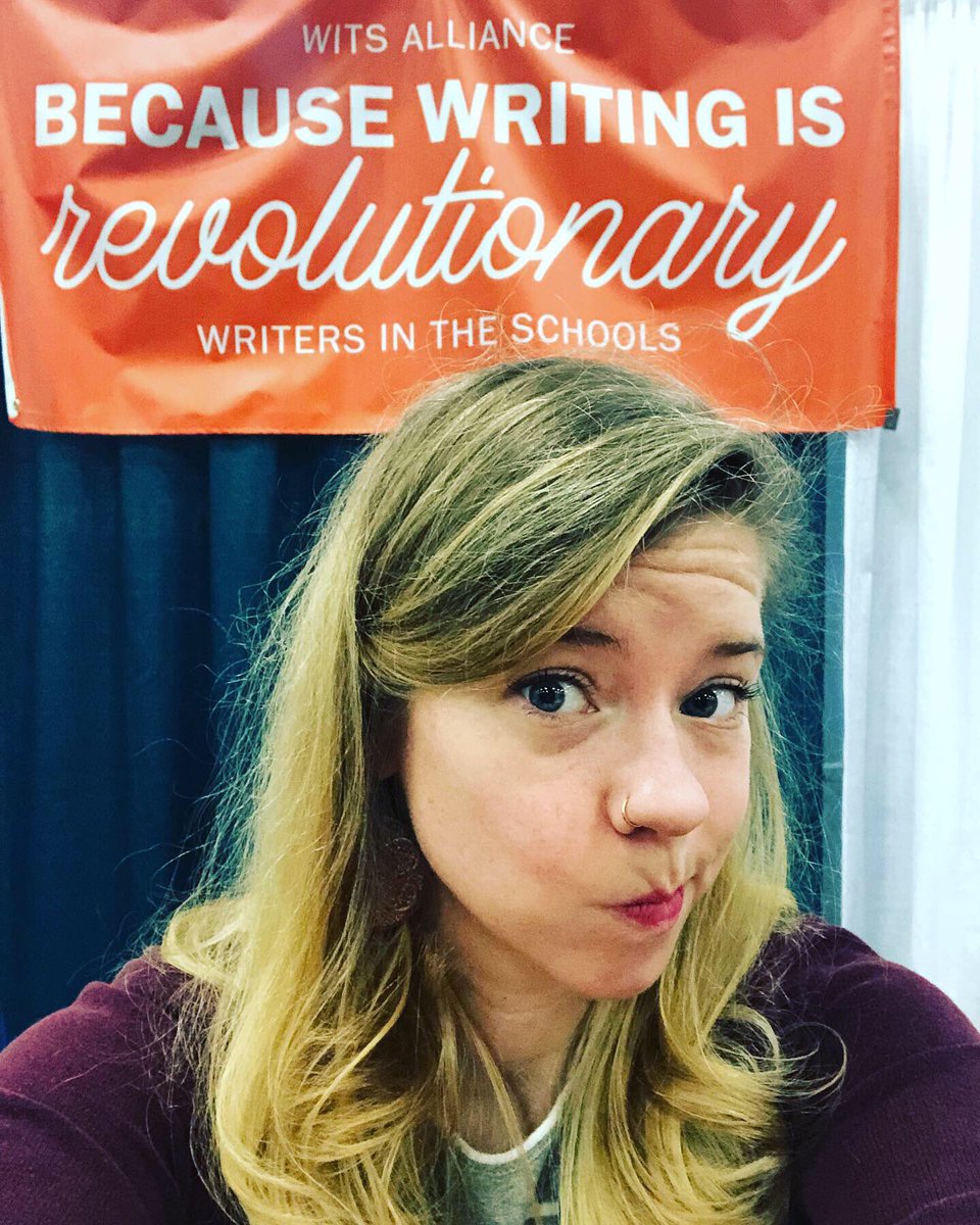 CommunityWordPr's tweet photo. It’s our last day at #AWP20! Come say hi to Director of our #teachingartistproject, Katie Rainey, at the Writers in the Schools booth (1445) & talk to us about becoming a writing teacher in our schools! #AWP2020 https://t.co/wsypVgxc52