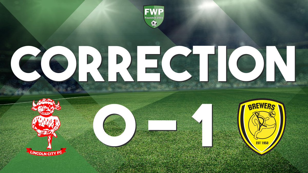 FWPLincolnCity's tweet photo. CORRECTION: @FWPLincolnCity 0-1 @FWPBurtonAlbion https://t.co/FRhtquJGAs https://t.co/8OnDg5dGAQ