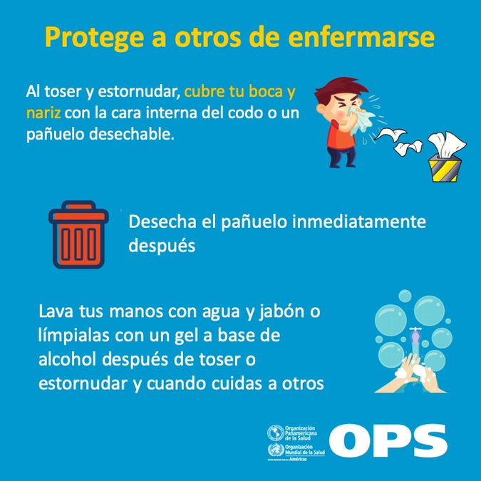 DrSussmann's tweet photo. #COVID19 👉 Conócelo • Prepárate • Actúa

La prevención es tarea de TODOS:

👏🚿 Lavarse las manos frecuentemente con jabón.
⛆Mantener limpias las superficies con las que se tiene contacto.
☂Toser o estornudar en el hueco del codo o en pañuelos desechables.

#Coronavid19 https://t.co/k42UbJj4f0