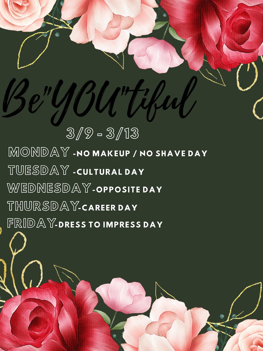 Be”YOU”tIful Week!!!! 🌺🌷🌼🌱