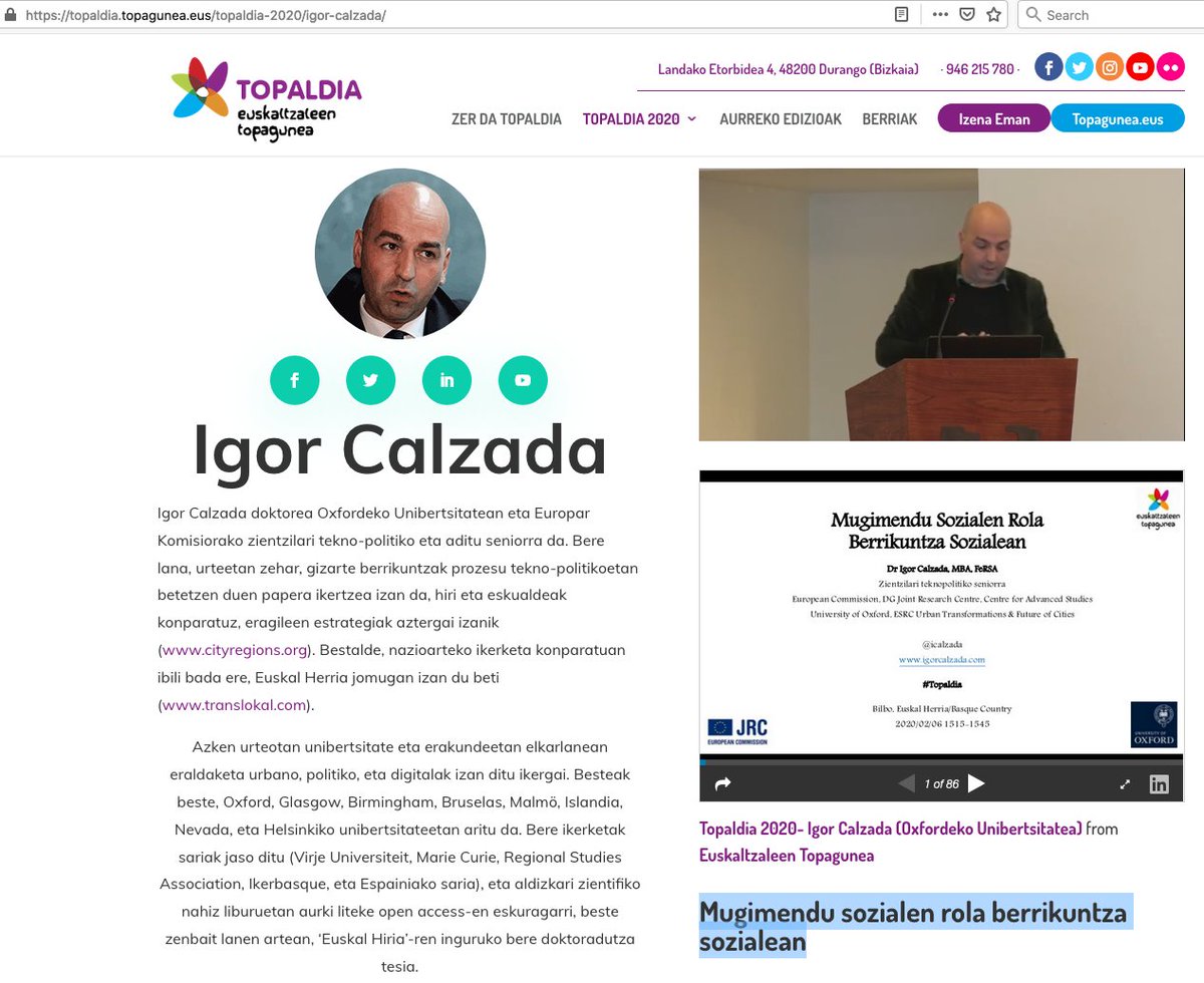 ICalzada's tweet photo. 'Mugimendu Sozialen Rola Berrikuntza Sozialean'
📽️https://t.co/PCb38rRUeO
📍https://t.co/P2QpXZjKd8
#Euskarak365egun #Topagunea #Euskaraldia #DigitalPanopticon
#SocialInnovation #SocialMovements #DigitalTransformations #BasqueCountry #Coops #HerriSmartik #AuzoLab #ZumaiaLab https://t.co/bmg4kSzQYf