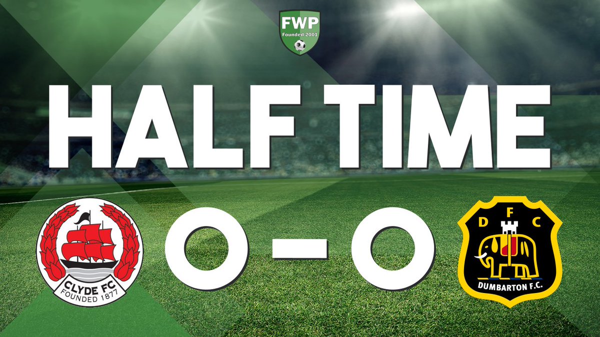 FWPDumbarton's tweet photo. HALF-TIME: @FWPClyde 0-0 @FWPDumbarton https://t.co/SI1gTiJ4cf https://t.co/3sqonfJI6h