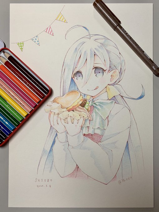 西海ノ暁のサイレントオークションに出品する清霜イラストボードです。佐世保アーケード内の文具屋さんで購入した色鉛筆で着彩しました。どうぞよろしくお願いいたします。
#西海ノ暁 