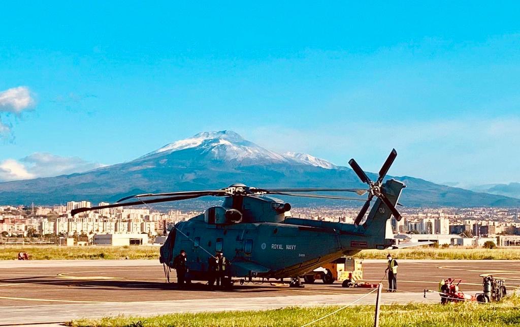 RNASCuldrose's tweet photo. 🐯Our #FlyingTigers are coming to the end of their Exercise #DynamicManta adventure. #814NAS have had some great interaction with #NATO partners, achieved successful ‘kills’ against subsurface ‘friends’ & operated as a ‘dip gang’ with Italian EH101 colleagues. #ASW #Subhunters https://t.co/gmsizK7Ngn