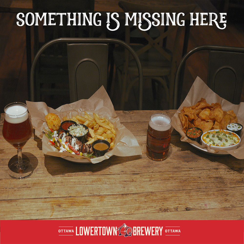 Hmm what could be missing?  YOU!  Grab a friend and head over for some lunch and a delicious craft beer made right here.

#ottawa #myottawa #ottawalife #ottcity #loveottawa  #613 #ottawacraftbeer #ottawabeer #beerottawa  #lowertownottawa #bywardmarket #craftbeer #beer #drinklocal