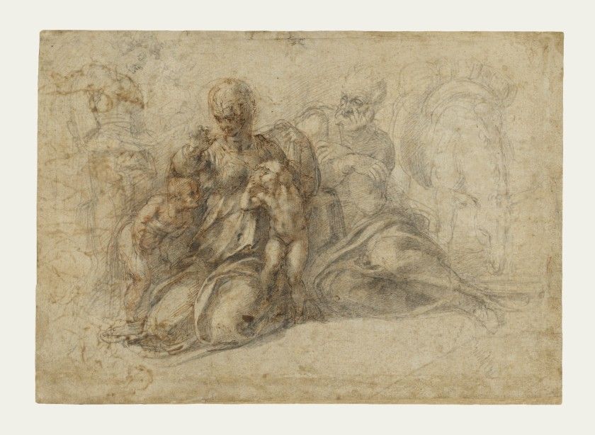GettyMuseum's tweet photo. "The exhibition is titled 'Michelangelo: Mind of the Master,' and the reference to 'mind' is key. Drawing is the most direct record of an artist’s evolving thought, brain-to-hand-to-paper. You can feel it unfolding throughout..." —@KnightLAT for @LAtimes. https://t.co/3g6uYkhNTA https://t.co/mmfQkAz96m