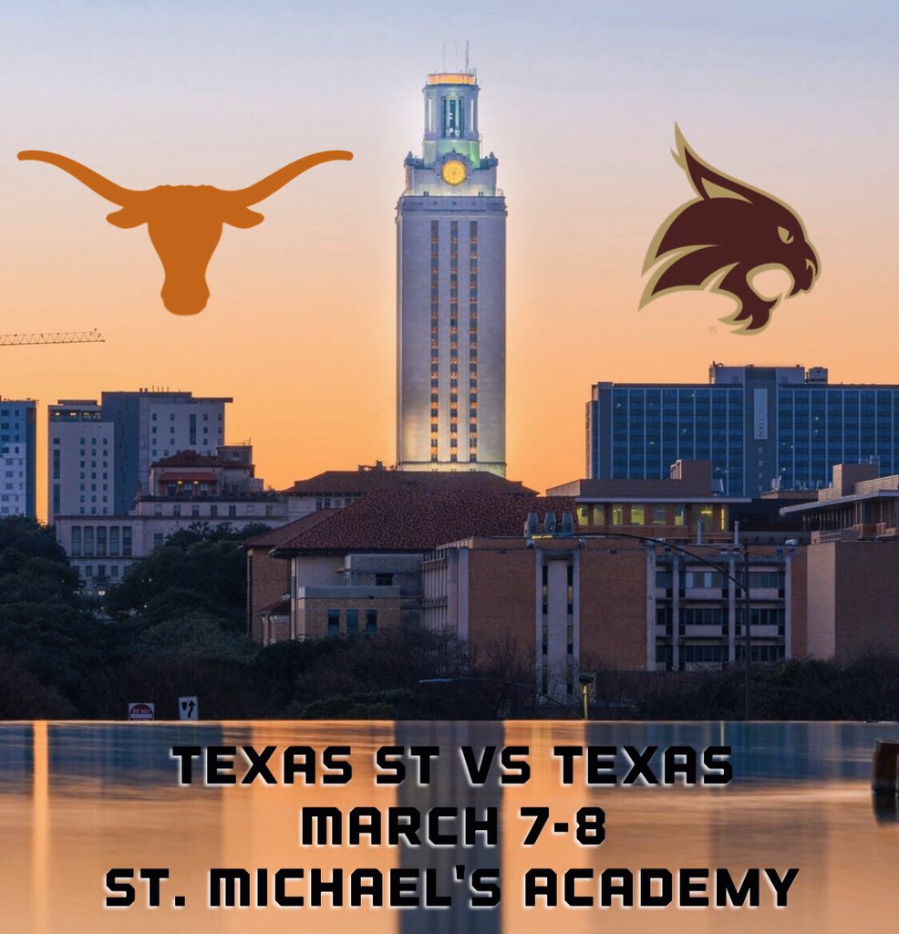 UT_ClubBaseball's tweet photo. It's Gameday! The Horns host @TxStateClubBall for a double header starting at 12 PM at St. Michael's Academy https://t.co/PF04I4Qget