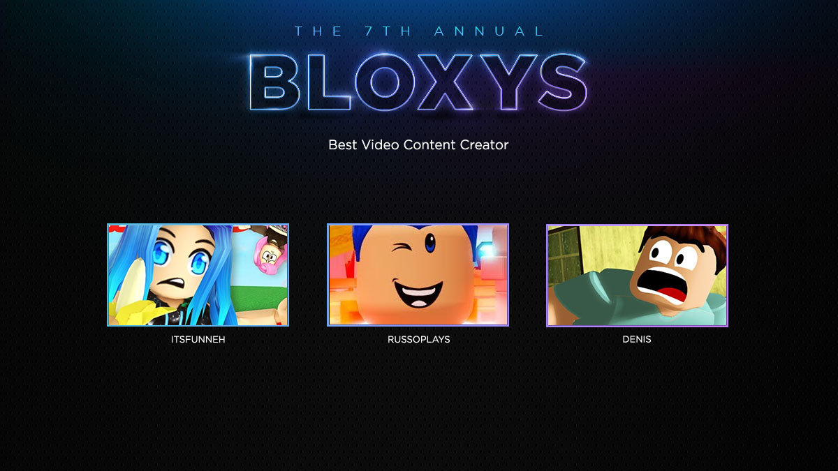 Roblox On Twitter Three Witty World Class Entertainers But Only One Can Win Which Nominee Do You Think Deserves The Bloxy Bloxyawards Russotalks Itsfunneh Denisdailyyt Https T Co Xxpl3yjkjz - videos with itsfunneh roblox