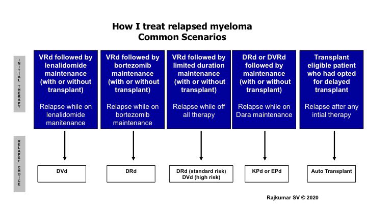 Vincent Rajkumar (@vincentrk) on Twitter photo How I treat Relapsed Myeloma: First relapse. #myelomaVR
I’m trying a new style for algorithms based on most common clinical scenarios instead of usual algorithms that list various options. #mmsm <a href="/MayoMyeloma/">Mayo Myeloma</a> <a href="/Mohty_EBMT/">Mohamad Mohty</a> <a href="/mtmdphd/">Mike Thompson, MD, PhD, FASCO</a> <a href="/MyelomaTeacher/">@MyelomaTeacher - Cindy Chmielewski</a> <a href="/NorthTxMSG/">Yelak Biru</a> <a href="/IMFjimMYELOMA/">Jim Omel</a> 1/ How I treat Relapsed Myeloma: First relapse. #myelomaVR
I’m trying a new style for algorithms based on most common clinical scenarios instead of usual algorithms that list various options. #mmsm <a href="/MayoMyeloma/">Mayo Myeloma</a> <a href="/Mohty_EBMT/">Mohamad Mohty</a> <a href="/mtmdphd/">Mike Thompson, MD, PhD, FASCO</a> <a href="/MyelomaTeacher/">@MyelomaTeacher - Cindy Chmielewski</a> <a href="/NorthTxMSG/">Yelak Biru</a> <a href="/IMFjimMYELOMA/">Jim Omel</a> 1/