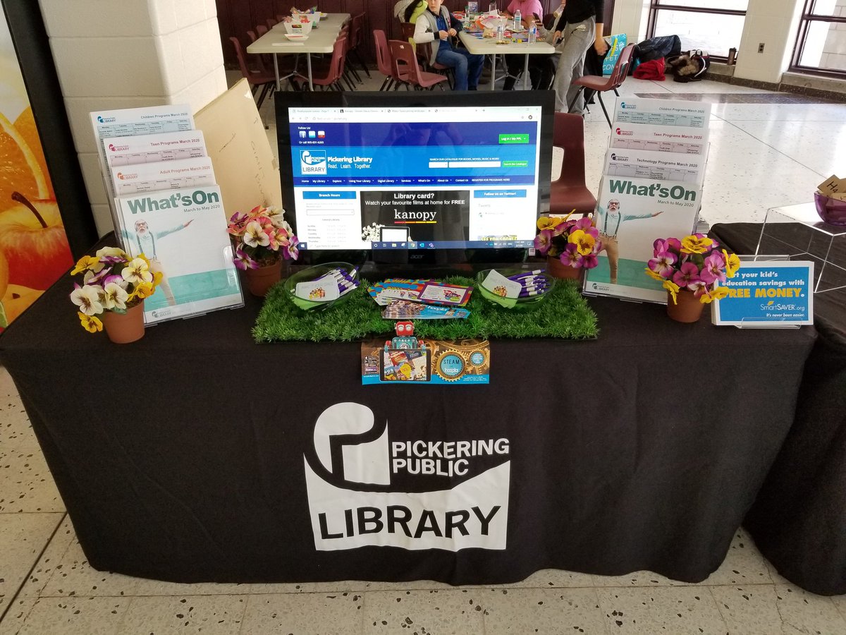Breeena's tweet image. The @pickeringpublib team is @PineRidgeSS today for the Pickering Parents Reaching Out (PRO) event! Come by to say hello &amp;amp; try out some of our great FREE e-resources! #pickeringproday #ddsb #pickeringevents #communityengagement @DurhamDSB