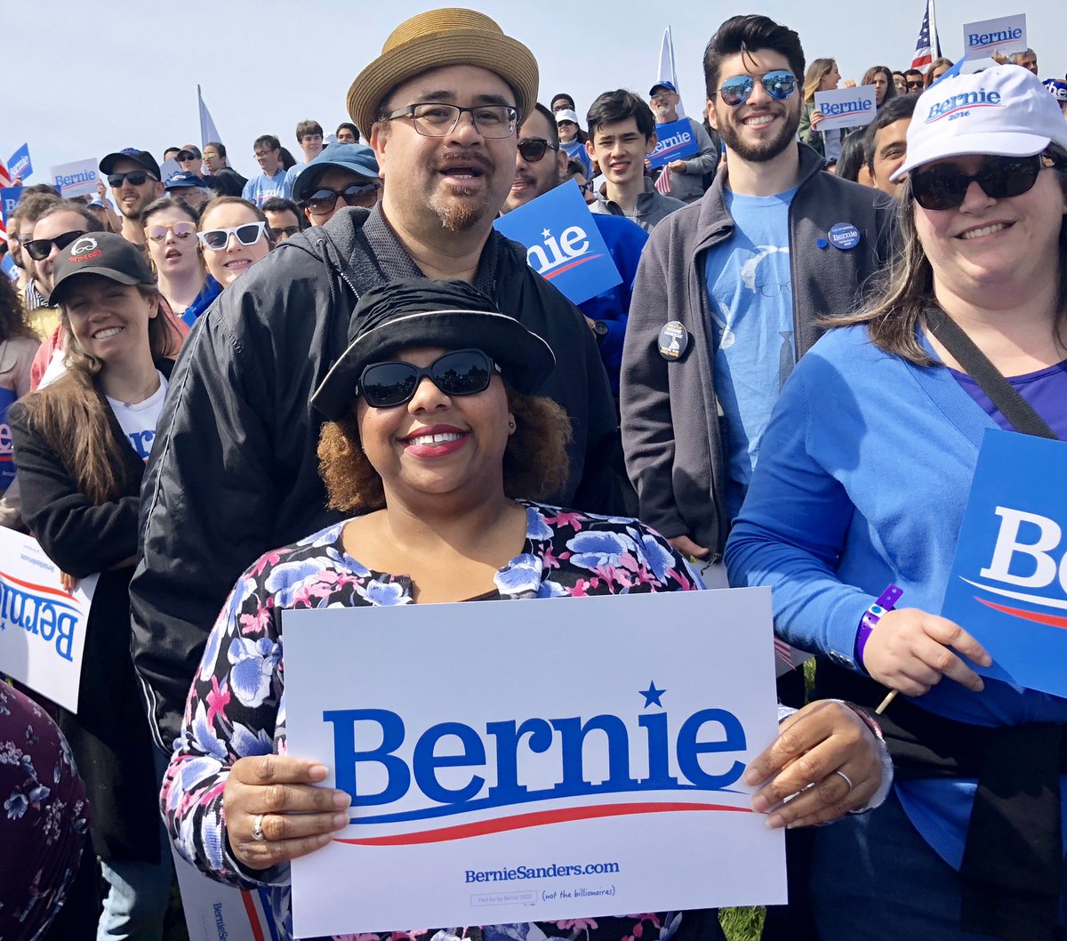 todayfeelsgood's tweet photo. @PepperOceanna I support Bernie because of M4All & his stance on civil rights, justice and peace. Last election, he motivated my native Hawaiian husband to register to vote for the first time! Here we are at his 2020 Announcement Tour in SF last March.Shook Bernie & Jane’s hands.And Nina was 🔥 https://t.co/makk6FJwyh