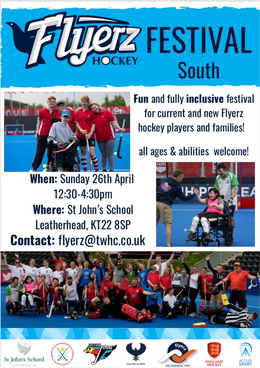 FalconFlyerz (@falconflyerz) on Twitter photo Excited to be hosting the first <a href="/FlyerzHockey/">Flyerz Hockey</a> <a href="/AccessSport/">Access Sport</a> <a href="/EnglandHockey/">England Hockey</a> Flyerz Festival South on April 26th from 12.30pm to 4.30pm at <a href="/StJohnsSurrey/">St John's School, Leatherhead</a> with our amazing Flyerz partners <a href="/TWhockeyclub/">Tunbridge Wells HC</a> <a href="/ForestFlyerz/">Forest Flyerz</a> <a href="/StAlbansFlyerz/">St Albans Flyerz</a> Contact: flyerz@twhc.co.uk for more info!!! Excited to be hosting the first <a href="/FlyerzHockey/">Flyerz Hockey</a> <a href="/AccessSport/">Access Sport</a> <a href="/EnglandHockey/">England Hockey</a> Flyerz Festival South on April 26th from 12.30pm to 4.30pm at <a href="/StJohnsSurrey/">St John's School, Leatherhead</a> with our amazing Flyerz partners <a href="/TWhockeyclub/">Tunbridge Wells HC</a> <a href="/ForestFlyerz/">Forest Flyerz</a> <a href="/StAlbansFlyerz/">St Albans Flyerz</a> Contact: flyerz@twhc.co.uk for more info!!!