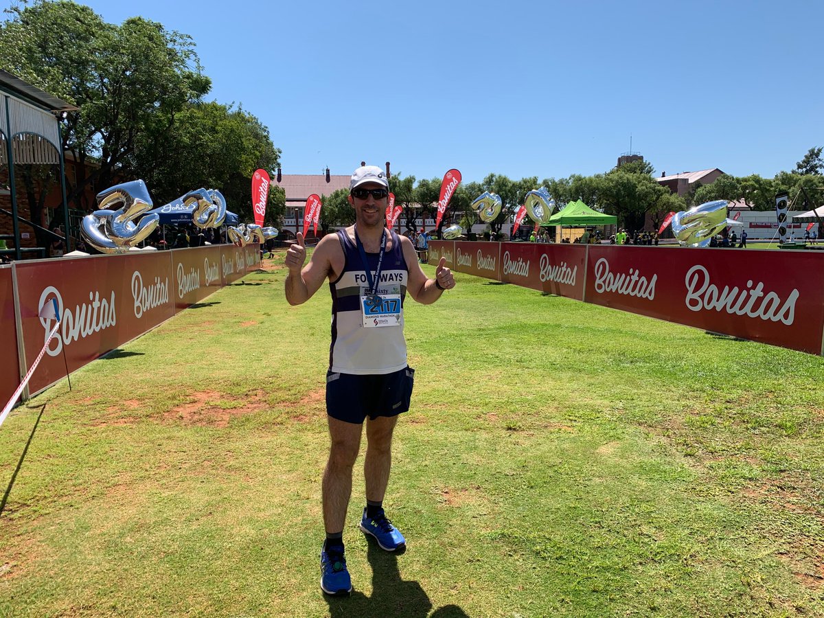 Marathon #240 done - The 50th Diamond💎Marathon in hot & dusty Kimberley. Congratulations on your golden jubilee & thanks for the wonderful hospitality @KBY_Runners #RunSouthAfricaFlag🇿🇦