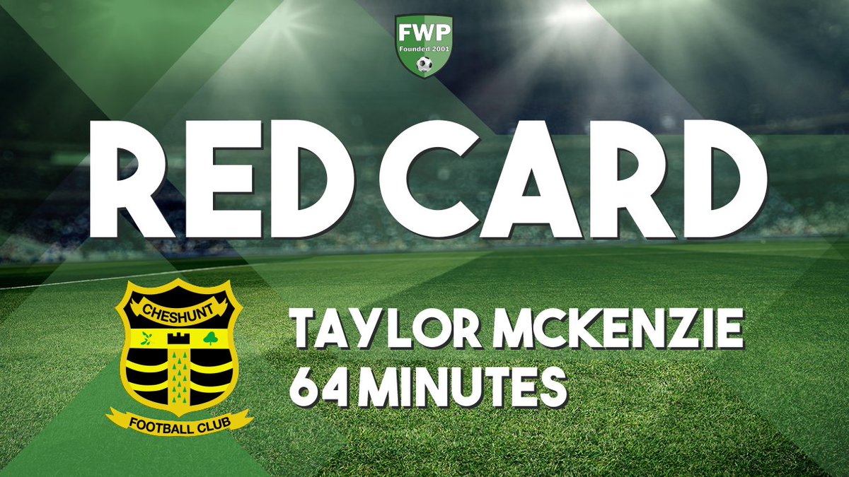 FWPCarshaltonA's tweet photo. SENT OFF: Taylor McKenzie - Cheshunt https://t.co/TGZ48de2WJ https://t.co/7zf6SnEkHV
