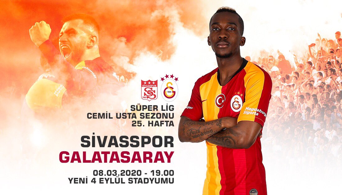 🏆 Süper Lig Cemil Usta Sezonu
🗓 25. Hafta
🆚 Demir Grup Sivasspor 
📆 08.03.2020
⏰ 19.00
🏟 Yeni 4 Eylül Stadı
📲 #DGSvGS