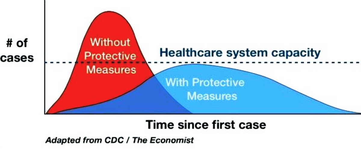 Amazing how many scientists can't explain the reason behind school closures, travel restrictions, and event cancellations.

It isn't preventing people from getting infected, but preventing people from getting infected too fast.

Need to #flattenthecurve 👇
x.com/CT_Bergstrom/s…