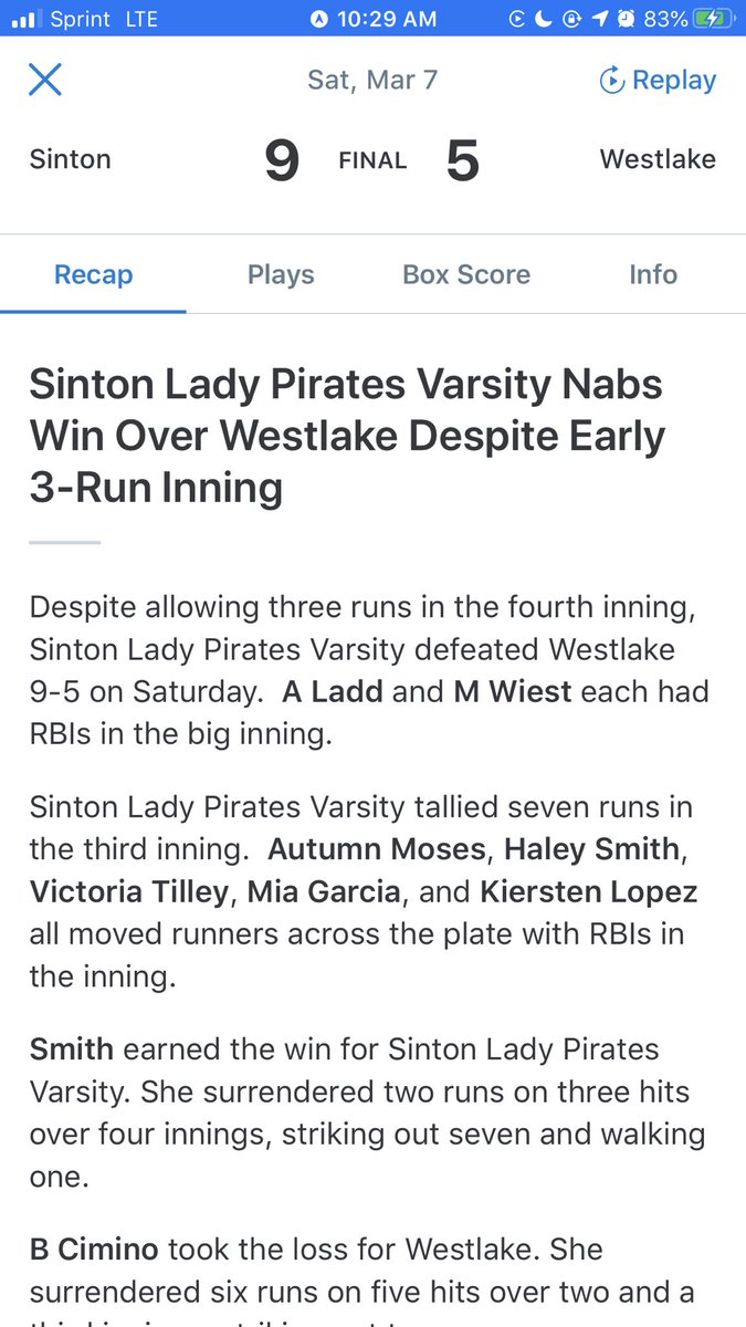SintonPirates's tweet photo. Way to go! #SLPSB https://t.co/sMqLf2ldgj