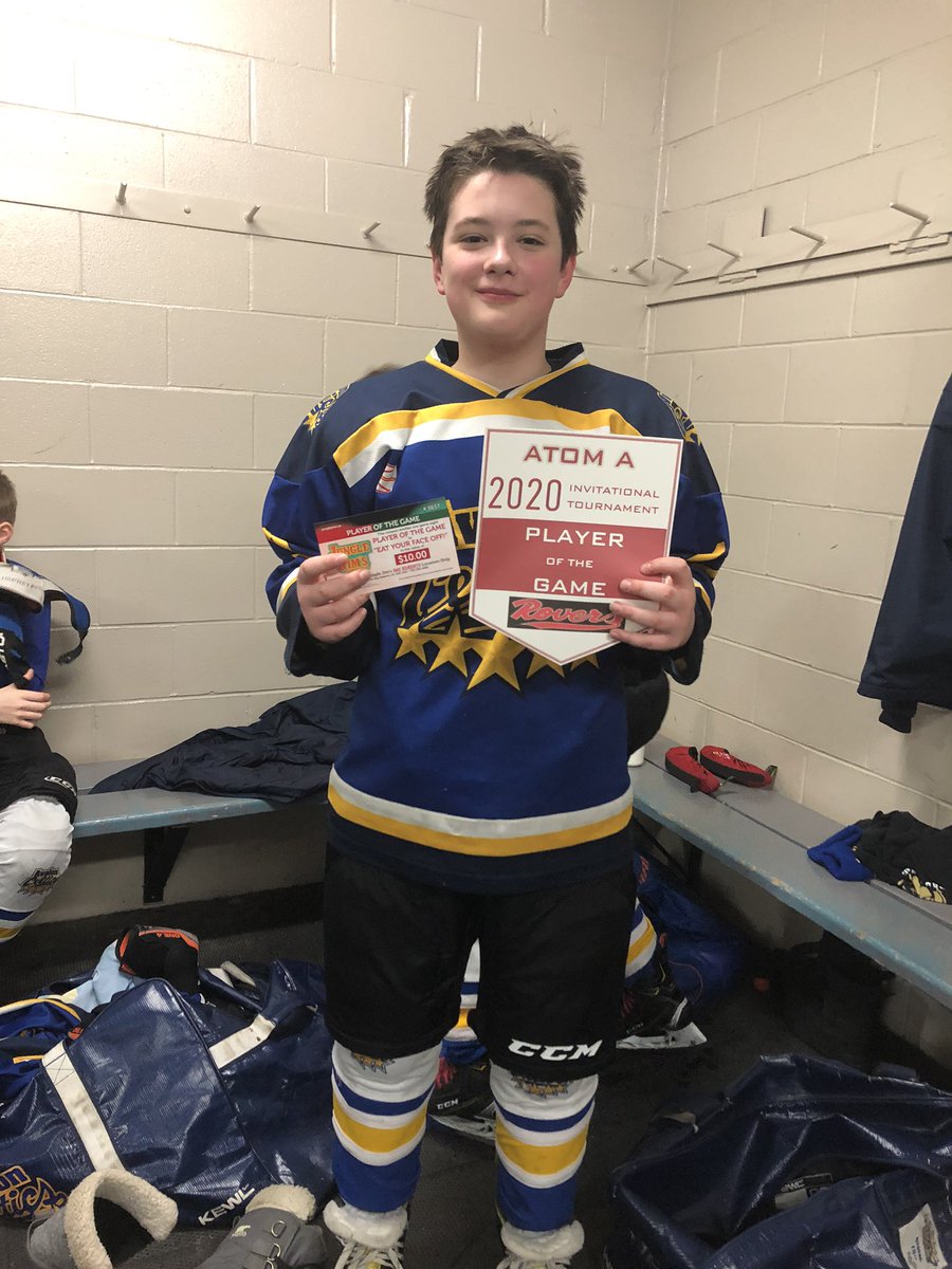 We move to 3-0 in the Bay Arena tourney with a 8-5 win over Clarenville. #17 Whitten gets the POG  with 2 goals &amp; non-stop 2-way effort. #2 McGrath gets a #hattrick while #11 Walsh &amp; #66 Pearson show off some slick passing. Great overall team effort!