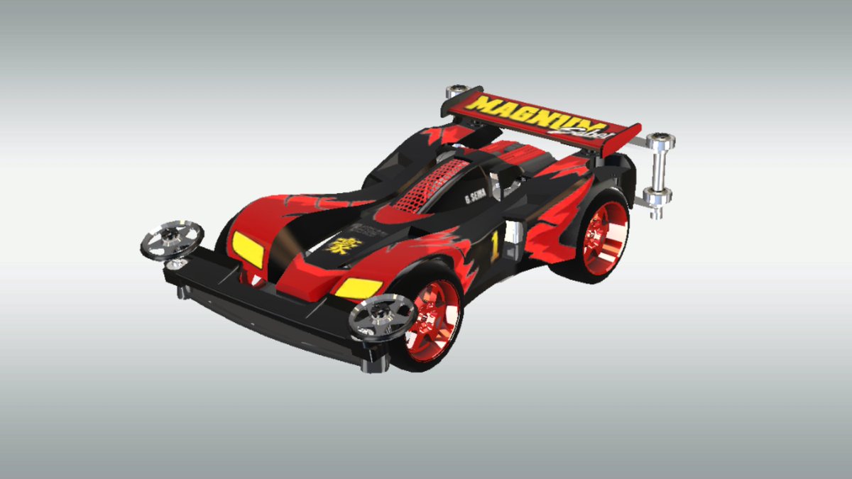 棚橋イベの赤メッキホイール回収。くそかっけー…。
衝動的に黒く塗って持て余してたマグナムが活きた。 