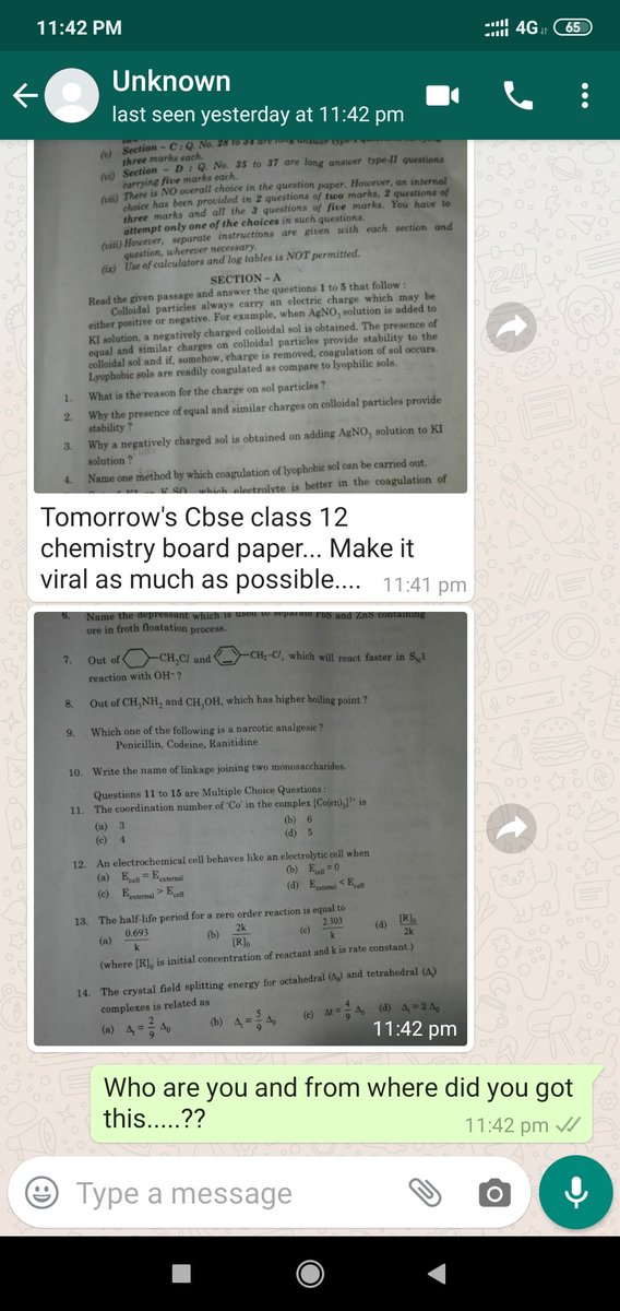Tush44909545's tweet photo. @ndtv respected ndtv news last night i got a message from anonymous person who has sent me the first two pages of cbse chemistry paper and that paper got matched with today's paper of set no. 2 please do proper investigation.... https://t.co/XzOAlYK0VJ