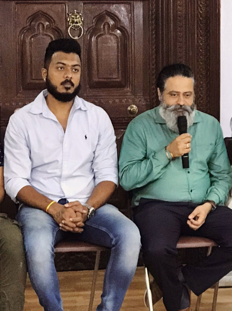 BhuvanNarayan's tweet photo. "The past is just a story we tell ourselves." All our dreams can come true, if we have the courage to pursue them...debut movie releasing this March 13th.
#5adi7angula pre-release press meet 
#kannada #karnataka #sandalwood #bangalore #mysore #kgf #yash #kannadamovies https://t.co/uc5QOyC8BG