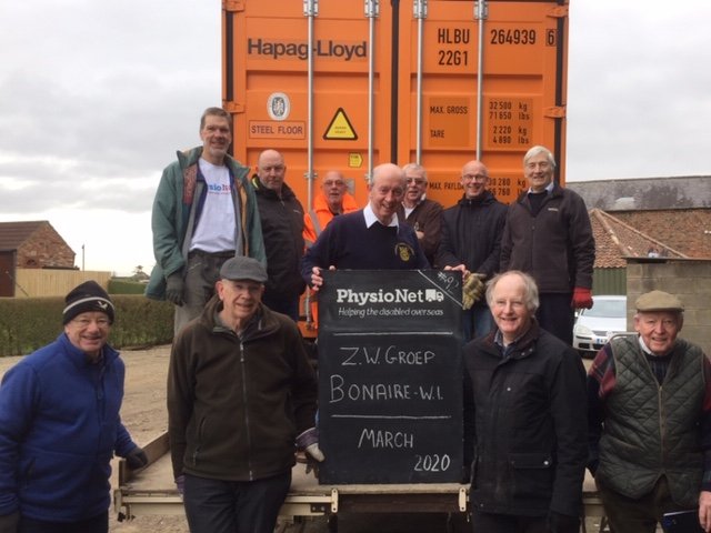 PhysioNet loaded a 20 ft container today which is bound for Bonaire, a first. Bonaire is one of three islands, Aruba, Bonaire and Curaçao, which lie to the north of Venezuela in the Caribbean. The Rotary Club of Bonaire collaborated with the shipment.  rotarybonaire.org