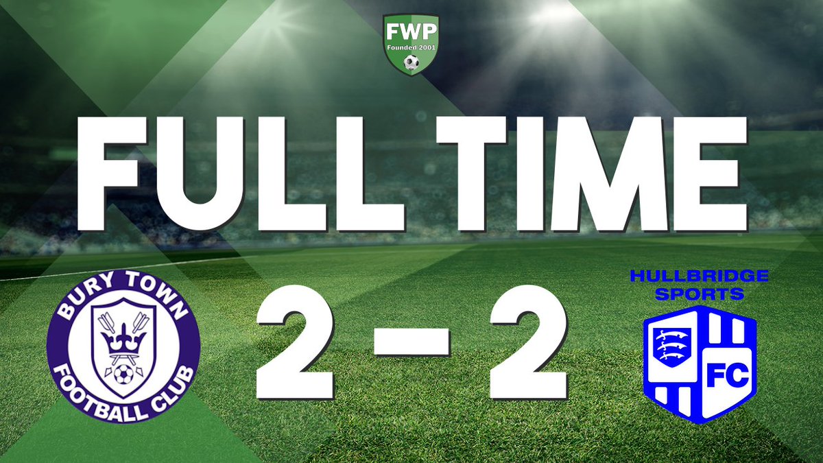 FWPBuryTown's tweet photo. FULL-TIME: @FWPBuryTown 2-2 Hullbridge Sports https://t.co/V4dGZ86vt0 https://t.co/qUXNOCh9qj