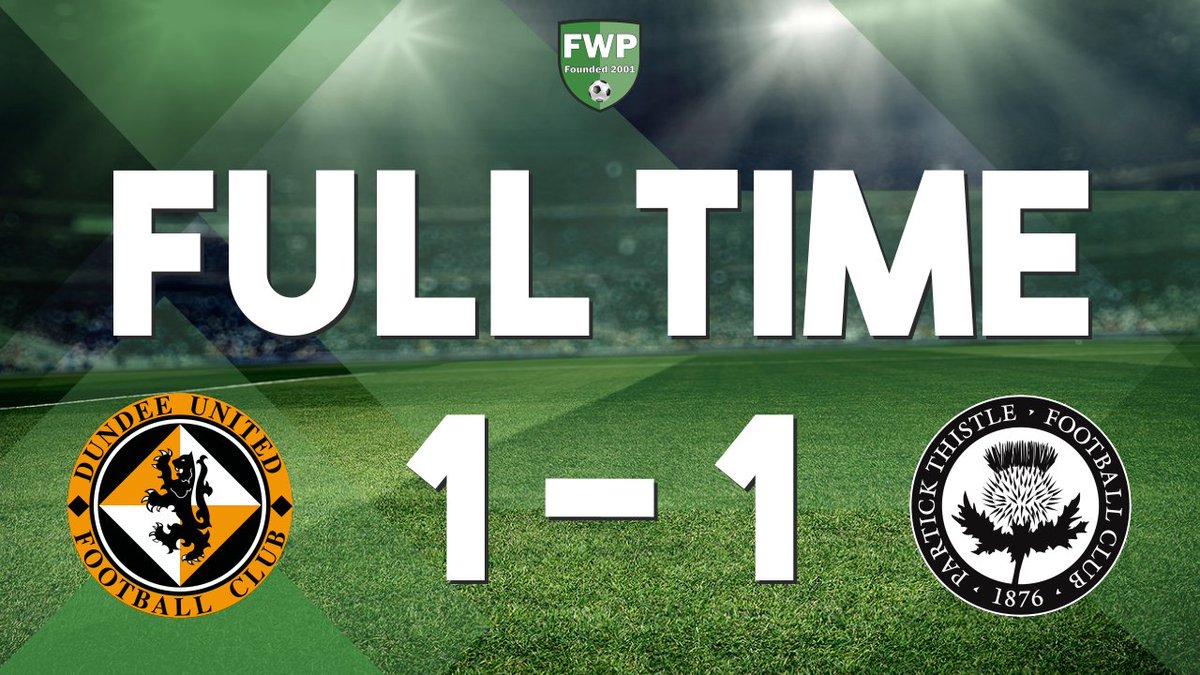 FWPPartick's tweet image. FULL-TIME: @FWPDundeeUnited 1-1 @FWPPartick footballwebpages.co.uk/match/2019-202…