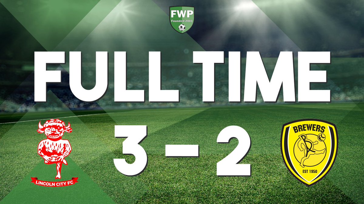 FWPBurtonAlbion's tweet photo. FULL-TIME: @FWPLincolnCity 3-2 @FWPBurtonAlbion https://t.co/9MsB0kJKDz https://t.co/NLtmjliAo2