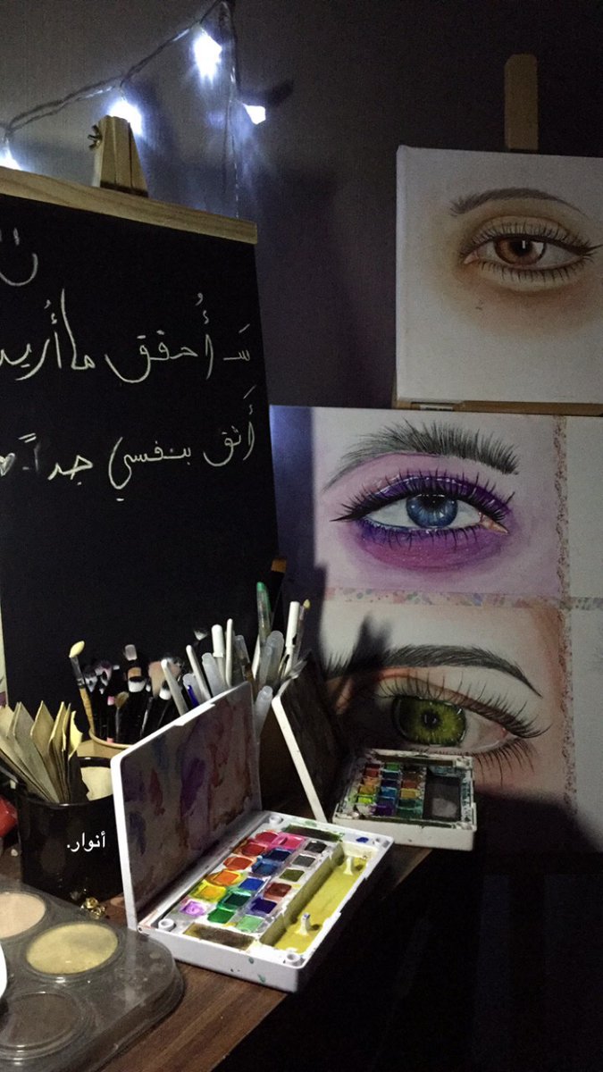 تجربتي الثانيه ب المائي.♥️🌿🎨