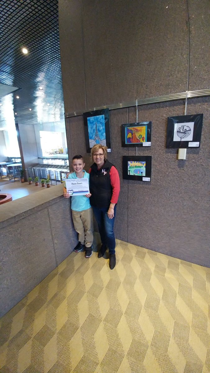 SouthNPQ's tweet photo. Ohio Art Education chose Owen as an honored Artist.   His Art was recognized today in Columbus!!!   #experiencenp https://t.co/36opVFe058