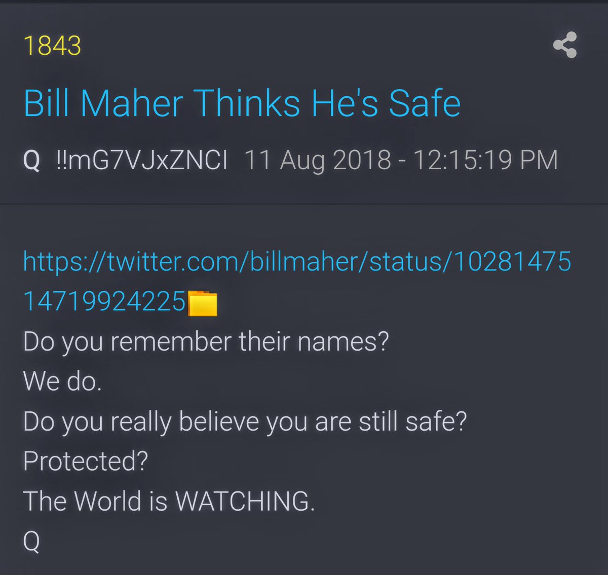 koolbreeze3232's tweet photo. @M2Madness @billmaher #TheirGreatestFear
#YouAwake https://t.co/d63dBSqkPC