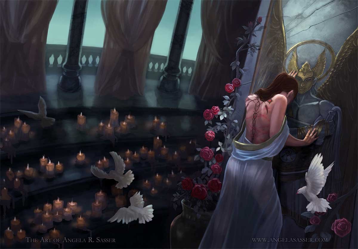 KushielConcepts's tweet image. Other artists are sharing &apos;start vs finish&apos; of their art. Here&apos;s a look at the thumbnail for my take on a cover for @JCareyAuthor &apos;s #KushielsDart vs the final painting. 

You can see the many studies, sketches, &amp;amp; changes for this piece at my project blog:
kushielconcepts.blogspot.com/2013/04/sketch…