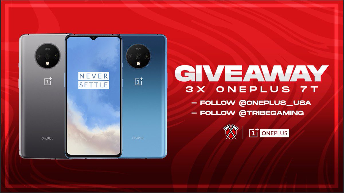 Always wanted to get your hands on a OnePlus 7T? 😍💯

#TEAMTRIBE's partnered with <a href="/OnePlus_USA/">OnePlus_USA</a> to give away THREE OnePlus devices! 📱

Enter here &amp; RT: trb.gg/giveaway