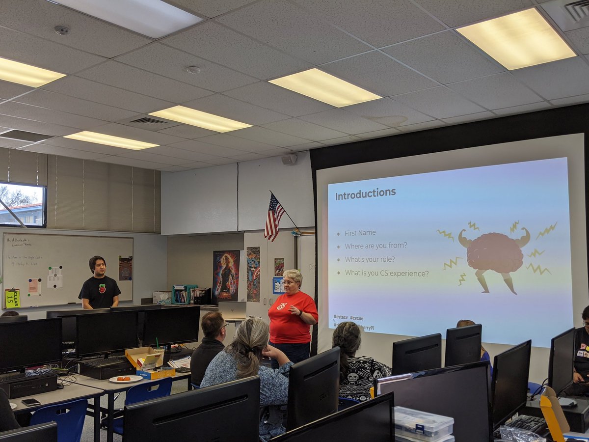 kat_goyette's tweet image. Kickoff to #raspberrypijam with @nallstedt, hosted by @CSTA_CV, sponsored by @cvcue #csforall #csforcv #cvtechtalk