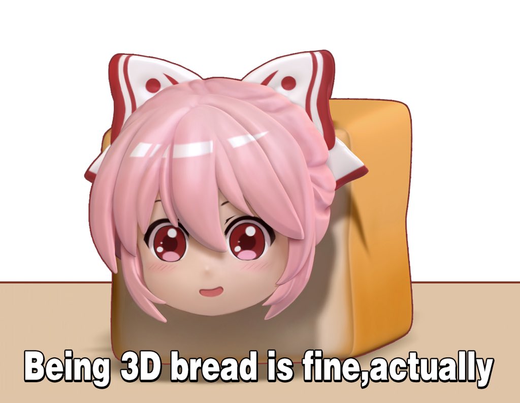 jokanhiyou's tweet photo. Being 3D bread is fine, actually https://t.co/JkwA1d0GkF