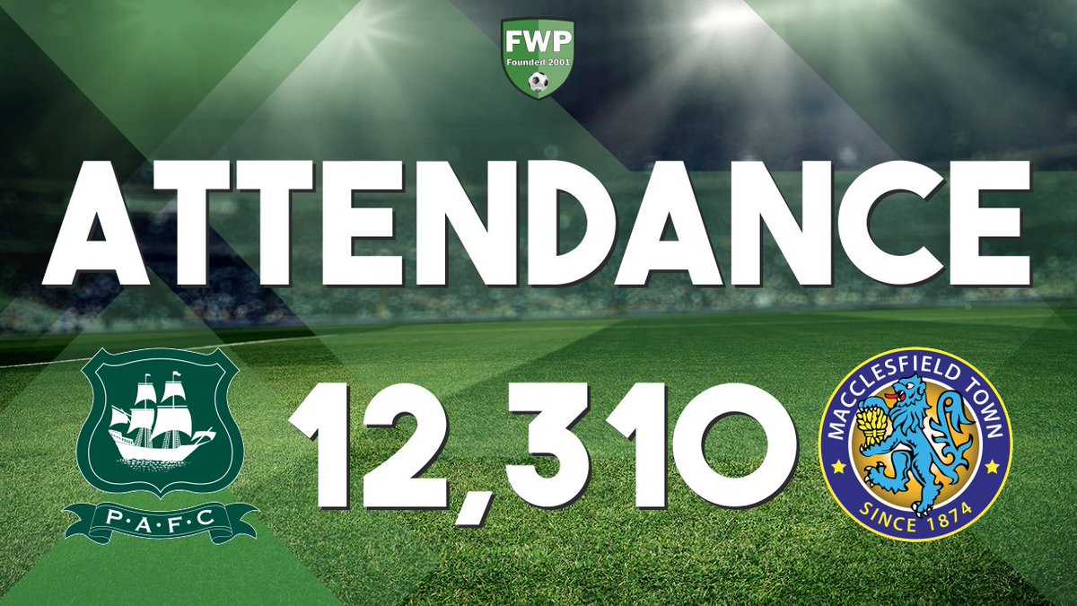 FWPPlymouth's tweet photo. ATTENDANCE: @FWPPlymouth v @FWPMacclesfield - 12,310 https://t.co/xLOdPBOsw5 https://t.co/b2Gf9lyNI0