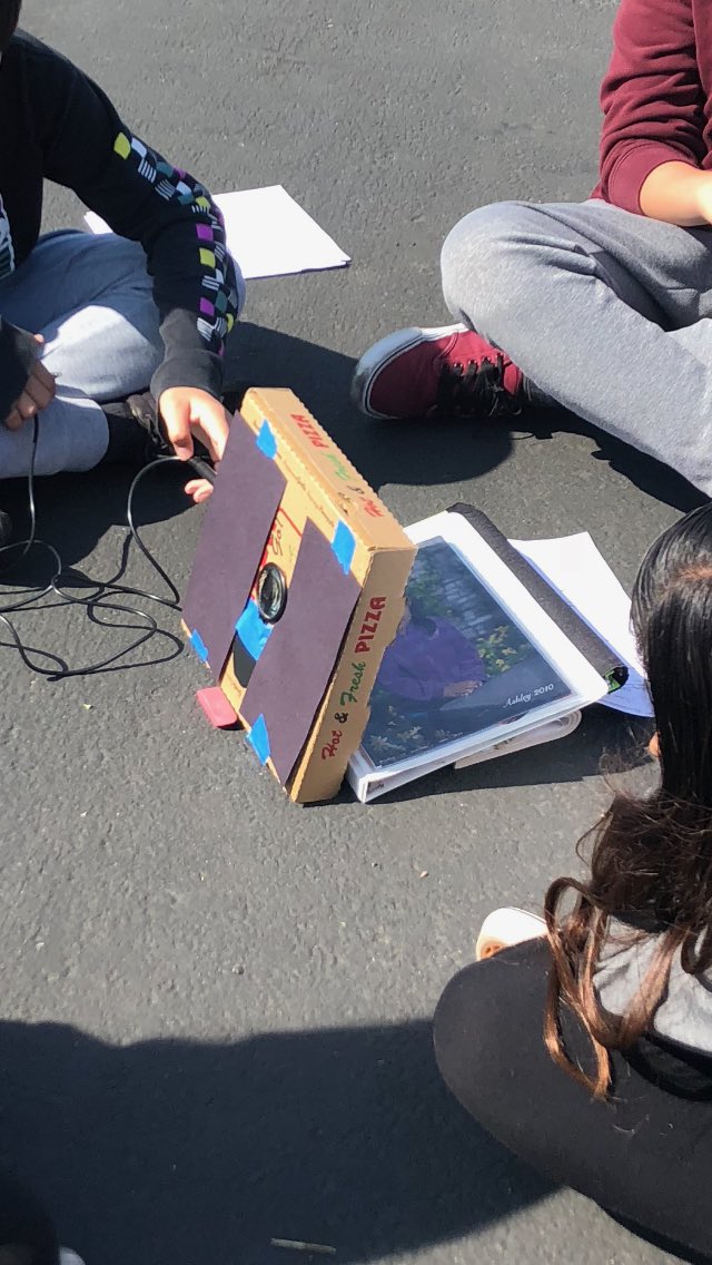 Ms. Mack and Mr. Tescher team general and honors students in week-long lesson to create ovens. Students design, create and test their ovens with probeware.  Goal: 20 degrees warmer than ambient temperature. #lobosengage #lobosdesign #ngss