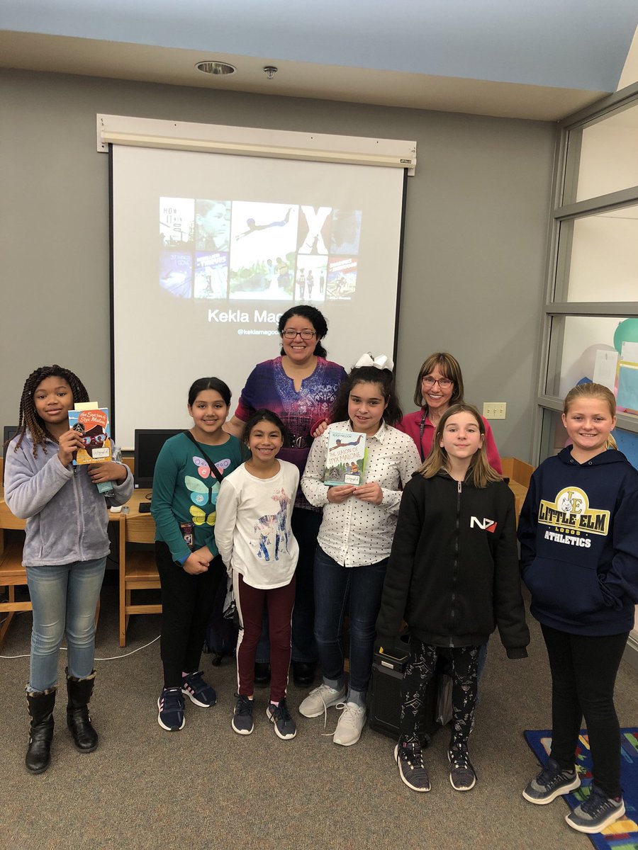 What an honor to have Kekla Magoon, the author of The Season of Styx Malone, visit our Hackberry students. She autographed our book club and library books and our students can’t wait to start reading! ⁦@HBELoboPack⁩ ⁦@KeklaMagoon⁩