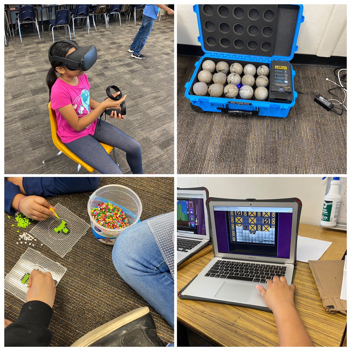 jesush1979's tweet photo. @urbie @TxTechChick @tishrich @heathercalvert @ProjectsByJen @jcorippo I avoid it with things that gets kids excited, using their hands, focused and again excited! I'm at Saturday school today and here's what we are doing: VR experiences and creation tools, perler bead art projects, robotics and video game creation all going on at the same time! https://t.co/PcSuGRvytF