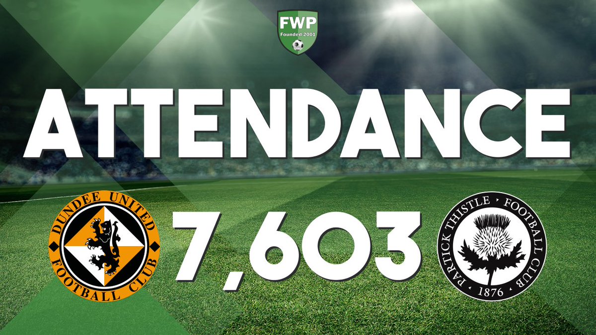 FWPPartick's tweet image. ATTENDANCE: @FWPDundeeUnited v @FWPPartick - 7,603 footballwebpages.co.uk/match/2019-202…