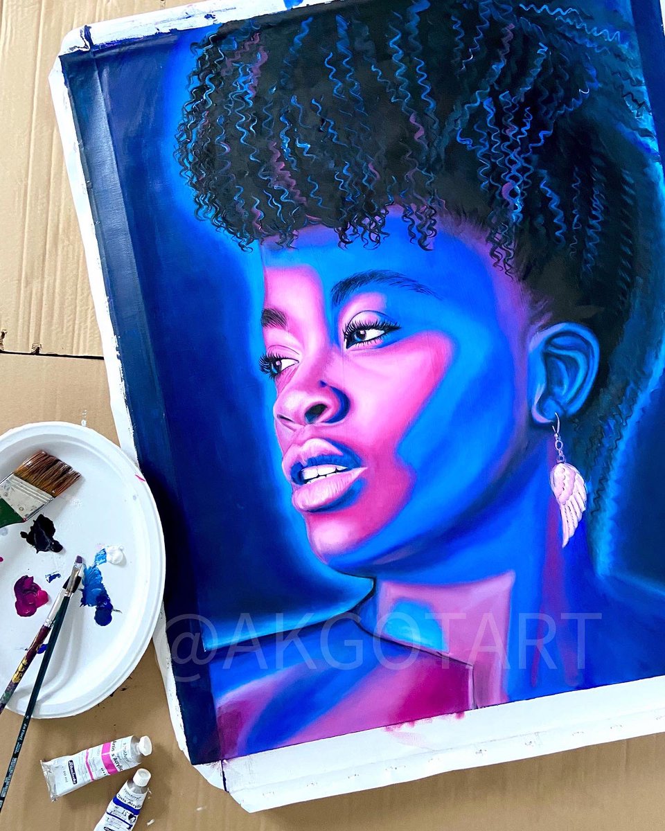 With all this hate and negativity around, it only felt right capturing this beauty in a painting. 
Can I get a <a href="/arilennox/">Ari Lennox</a> is beautiful?! <a href="/TeamDreamville/">Team DREAMVILLE</a> @AriLennoxLive