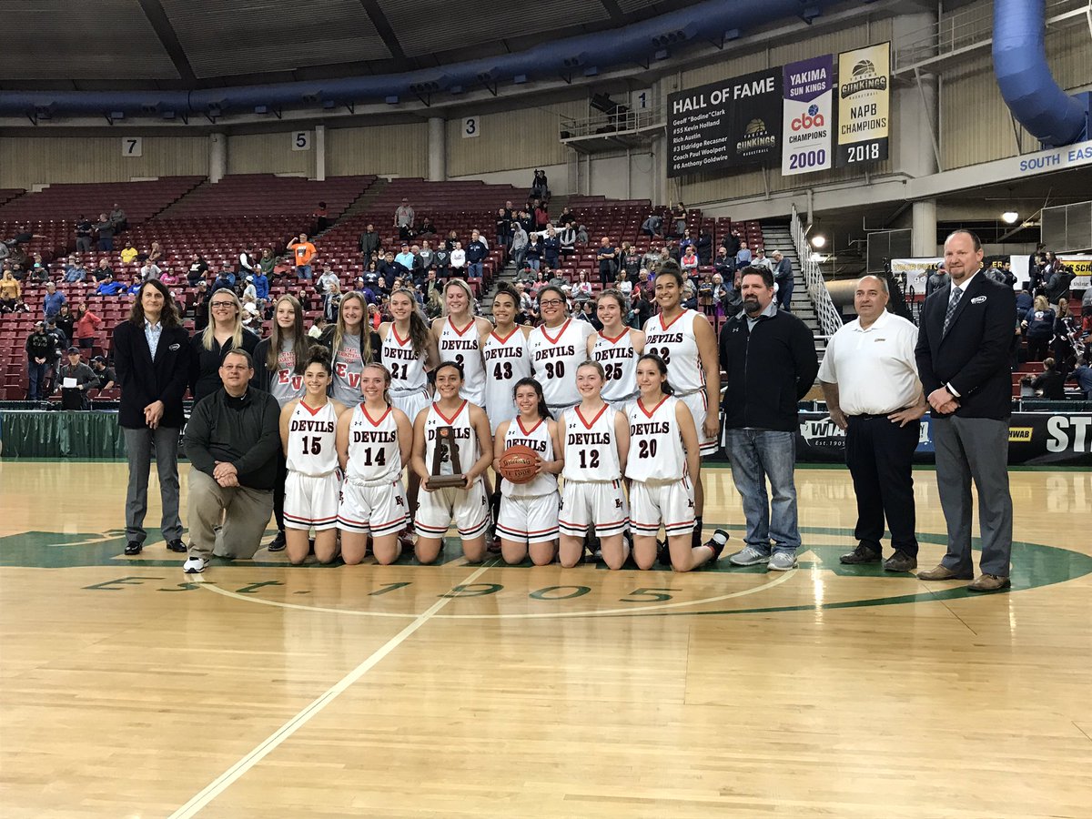 Huge Win for the Lady Red Devils. Soooo proud. Great job girls, coaches, trainer, athletic department.   4th in State!