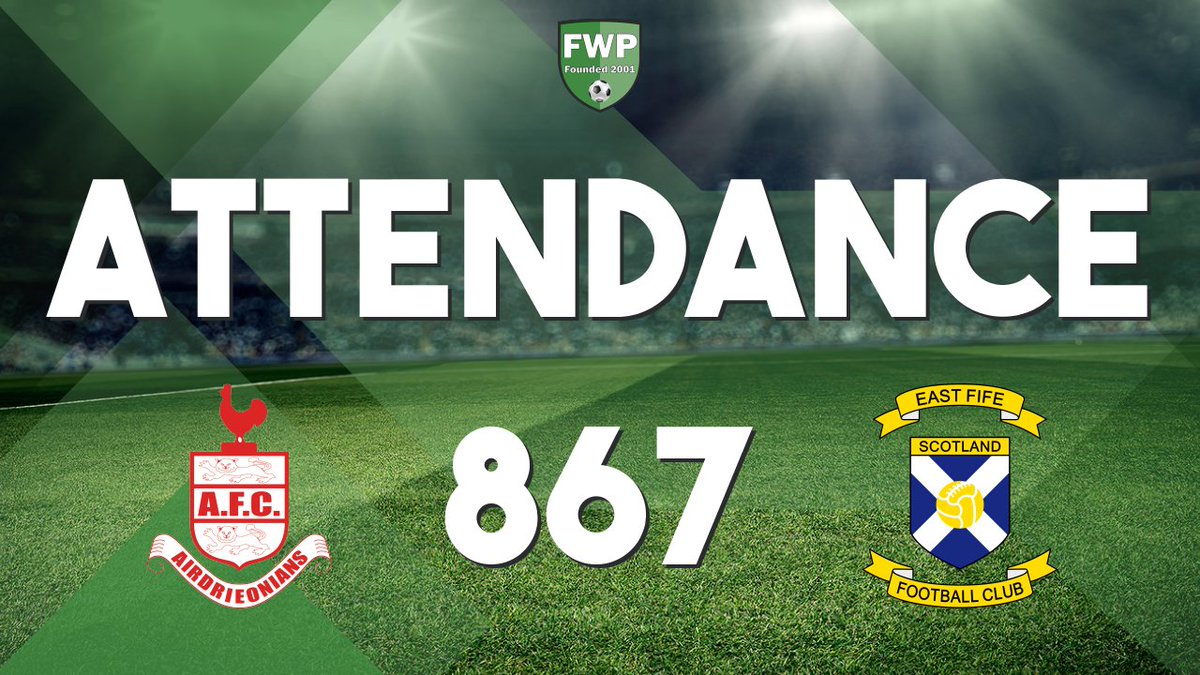 FWPEastFife's tweet photo. ATTENDANCE: @FWPAirdrieonian v @FWPEastFife - 867 https://t.co/Tw4syEbeOK https://t.co/3TEHSWB0b0
