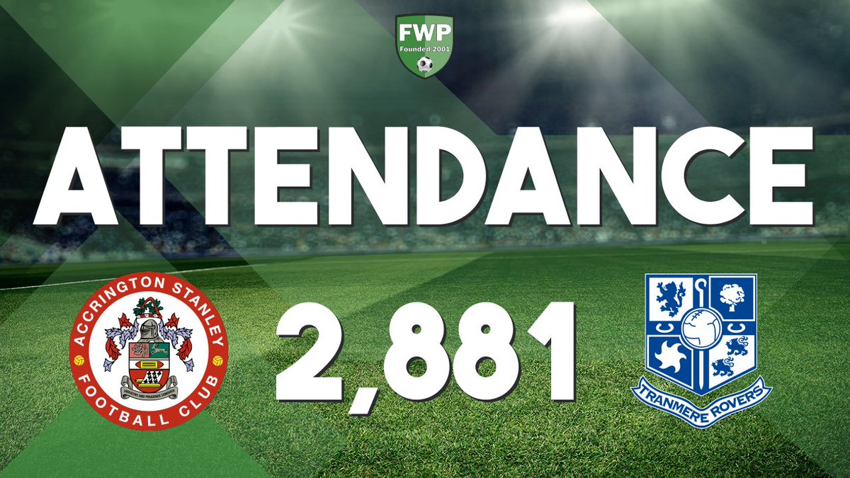 FWPTranmere's tweet photo. ATTENDANCE: @FWPAccrington v @FWPTranmere - 2,881 https://t.co/hi1ZM4opo7 https://t.co/NPEcyRd264