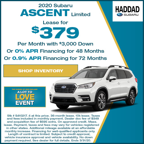 There is no better time to get into a 2020 Ascent! Lease a Limited for $379 a month or enjoy 0% APR for 48 months and 0.9% up to 72 months! Stop in and get into your new Subaru today!
ow.ly/NXzi50yFiCF