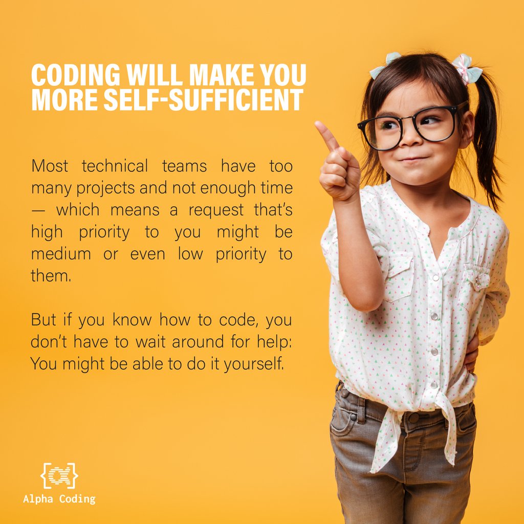 Alpha_Coding's tweet photo. If you know how to code, you donβt have to wait around for help: You might be able to do it yourself.
Visit us at https://t.co/iNRRPxzA9L and sign up for free trial classes!
#alphacoding #coding #learntocode #codingforkids #kidseducation #steam #stem #steamforkids https://t.co/AZAbckZpa3